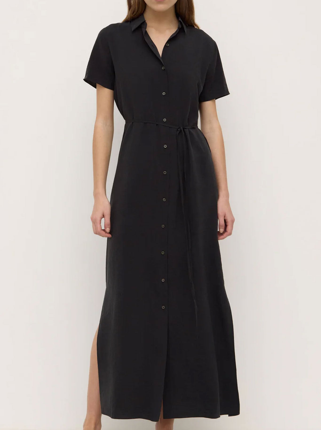 ASSEMBLY LABEL HEATHER SILK BLEND SHIRT DRESS