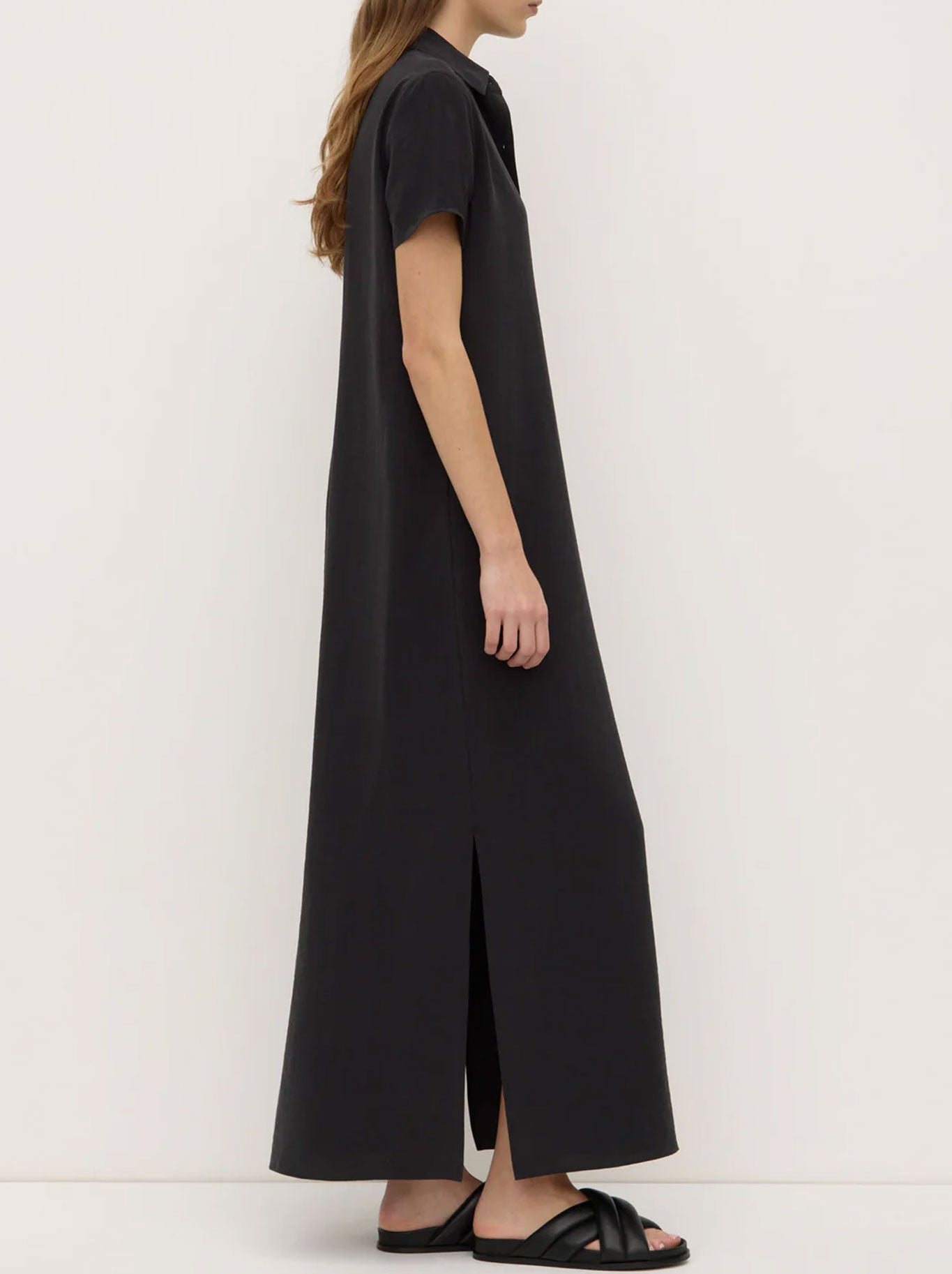 ASSEMBLY LABEL HEATHER SILK BLEND SHIRT DRESS