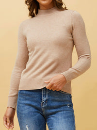 CAROLINE K MORGAN JERSEY KNIT TURTLE PULLOVER