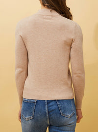 CAROLINE K MORGAN JERSEY KNIT TURTLE PULLOVER