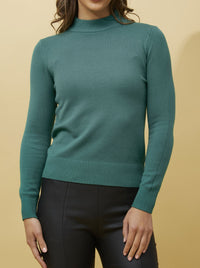 CAROLINE K MORGAN JERSEY KNIT TURTLE PULLOVER