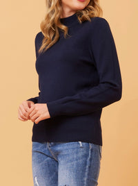 CAROLINE K MORGAN JERSEY KNIT TURTLE PULLOVER