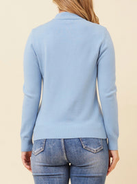 CAROLINE K MORGAN JERSEY KNIT TURTLE PULLOVER