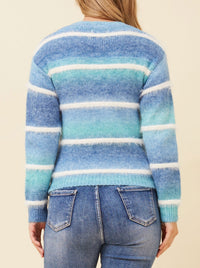 CAROLINE K MORGAN MULTI YARN STRIPE KNIT