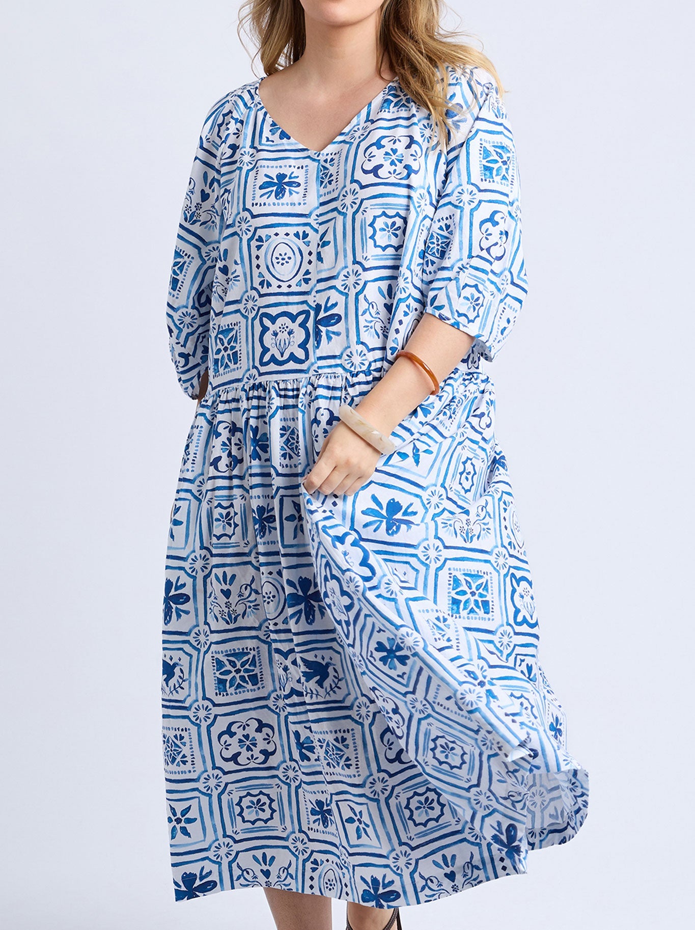 ELM DOLCE TILE MIDI DRESS