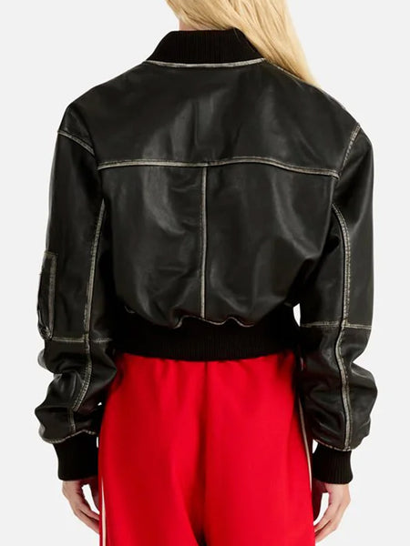 ENA PELLY HADLEY WORN LEATHER BIKER JACKET Yeltuor