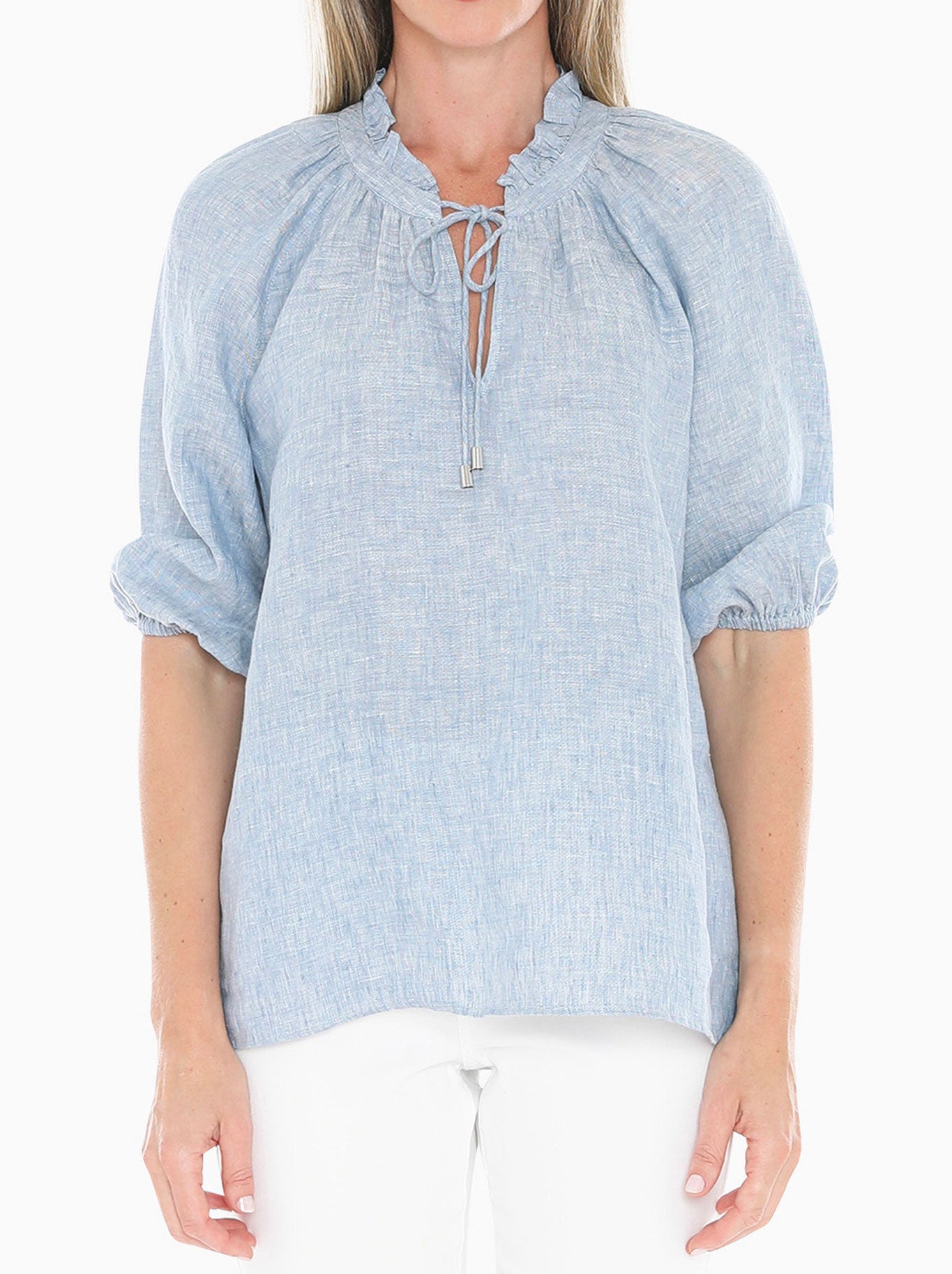 JUMP RUFFLE NECK TOP