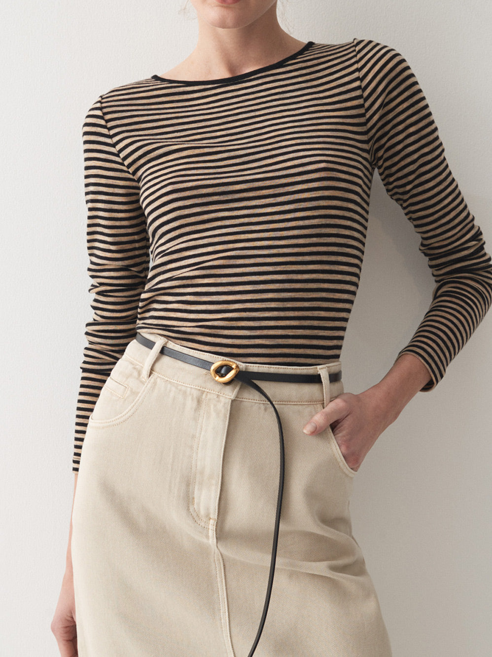 MORRISON MORRI MERINO STRIPE ROUND NECK