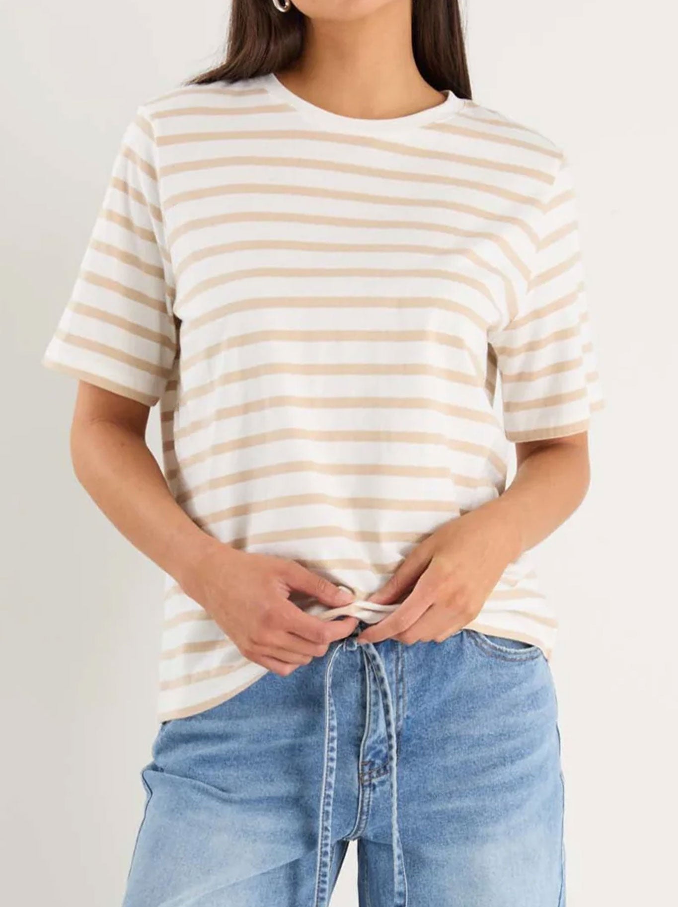 RE:UNION THE LABEL BINDING STRIPE BOXY FIT TEE