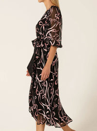 SACHA DRAKE FLORENCE WRAP MIDI DRESS
