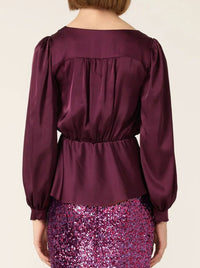 SATIN FAUX WRAP TOP