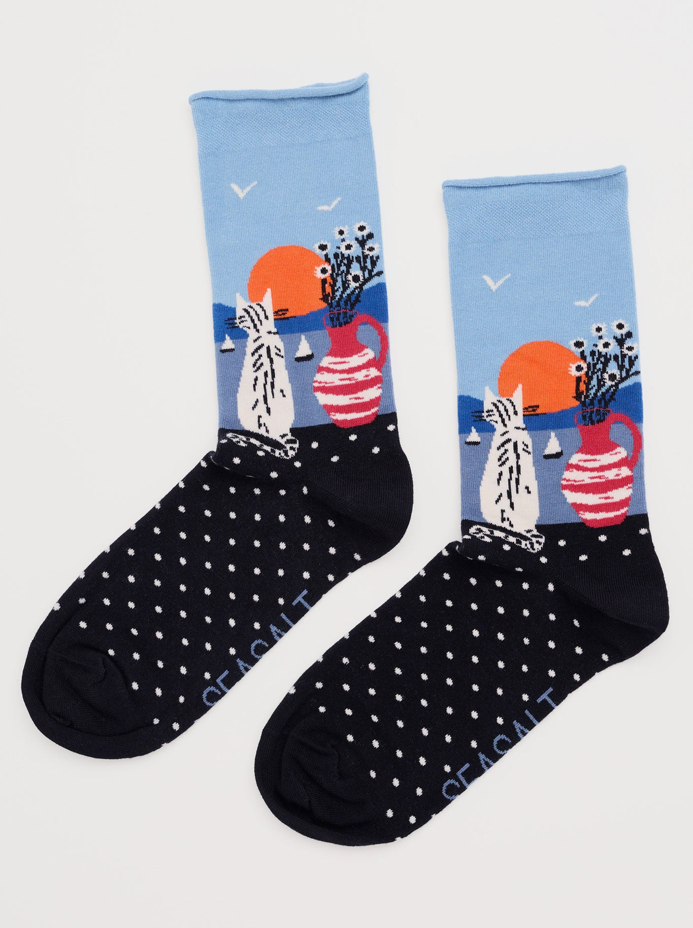 SEASALT COASTAL CAT ARTY SOCKS