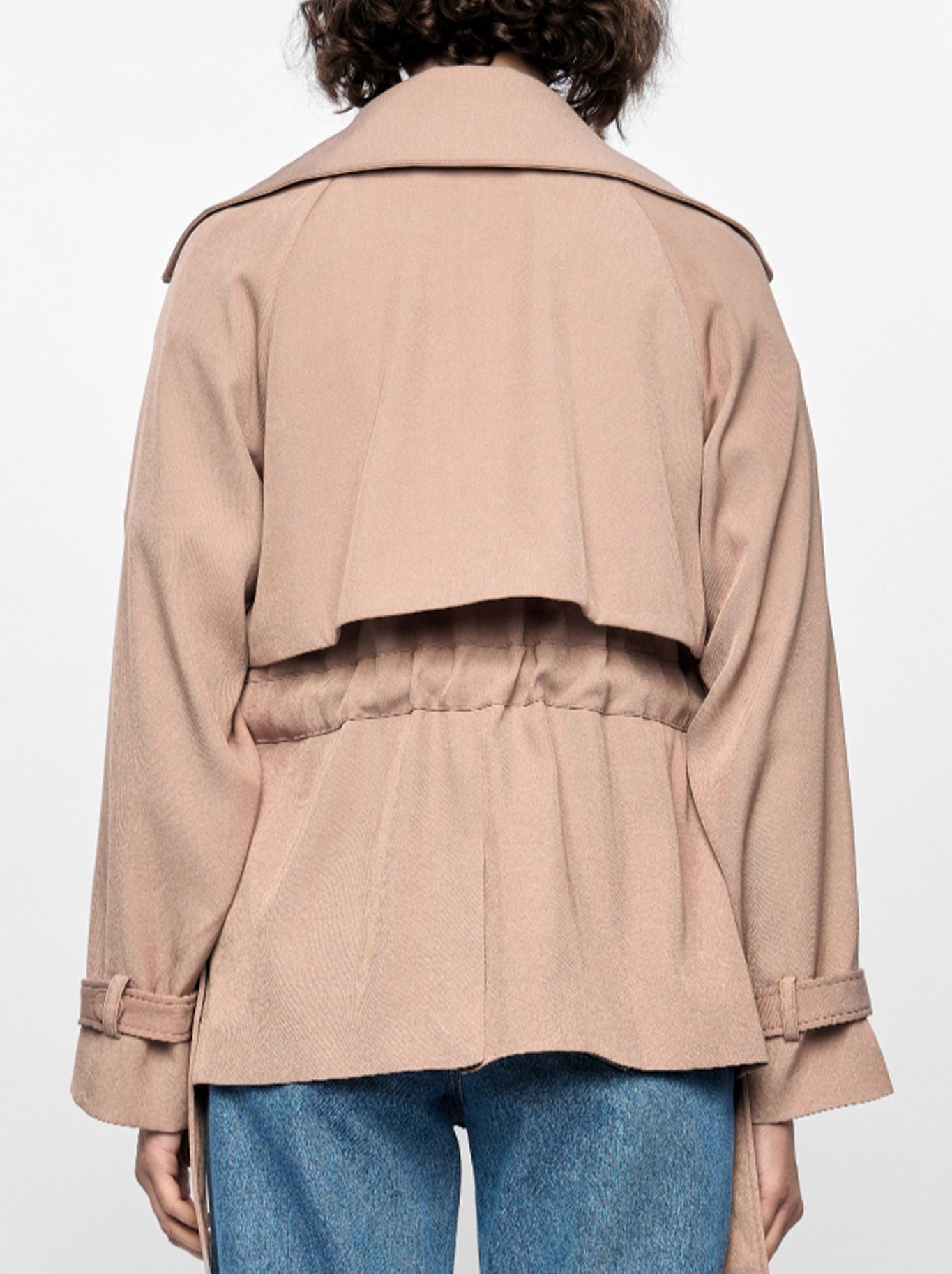 STAPLE THE LABEL OLEA CROPPED TIE WAIST COAT