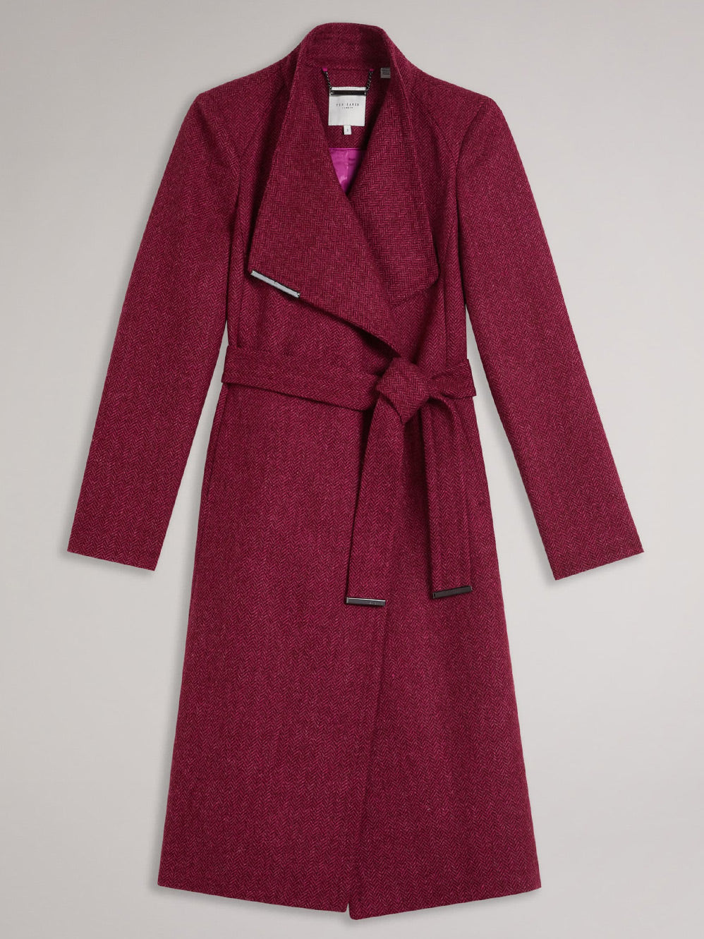 TED BAKER ROSEANE HERRINGBONE WOOL COAT