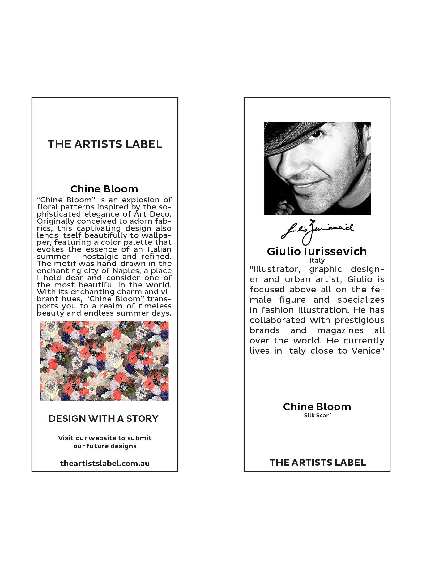 THE ARTISTS LABEL CHINE BLOOM SILK SCARF