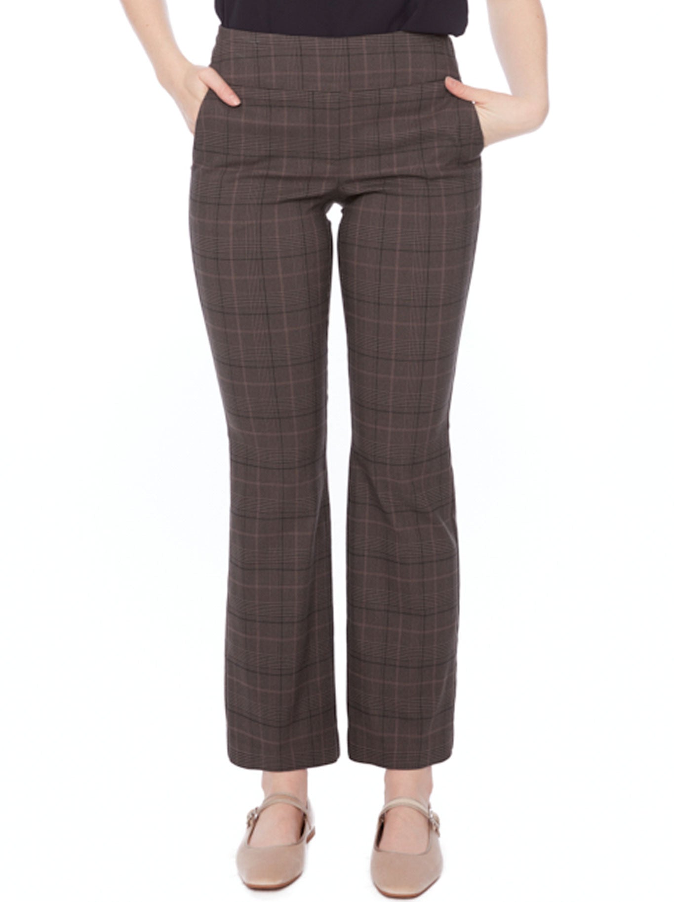 UP! VINLEE PLAID TECHNO BOOTCUT PANT