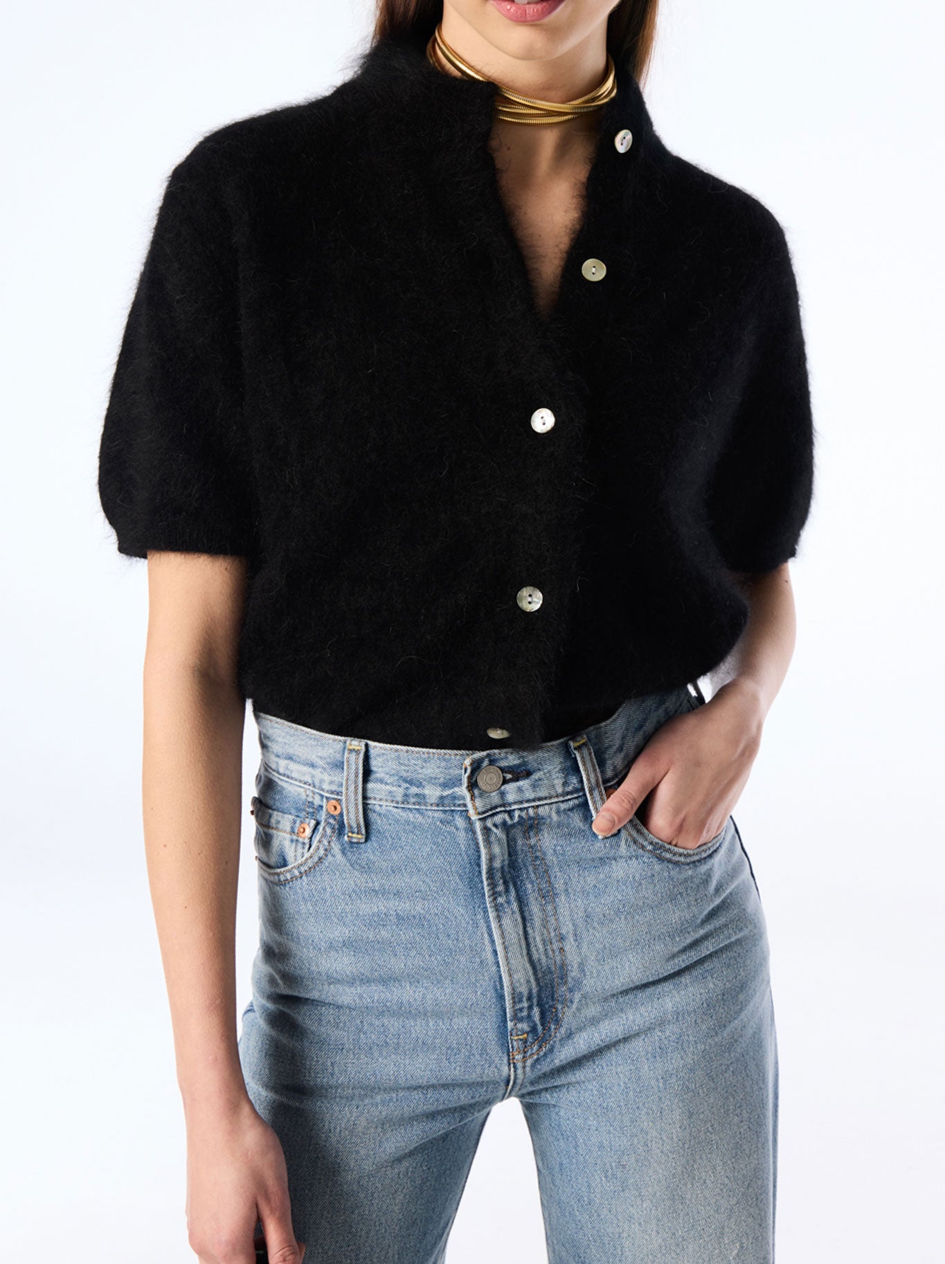 WORLD OF NOMADS CLAUDIA CASHMERE SHORT SLEEVE CARDI