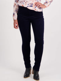 Yeltuor - VASSALLI - PANTS - VASSALLI SKINNY PULL ON CORD PANT | MIDNIGHT