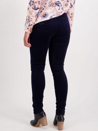 Yeltuor - VASSALLI - PANTS - VASSALLI SKINNY PULL ON CORD PANT | MIDNIGHT