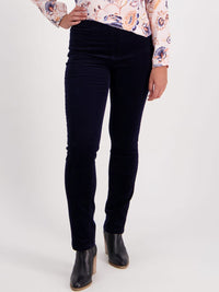 Yeltuor - VASSALLI - Pants - VASSALLI SLIM PULL ON CORD PANT | MIDNIGHT