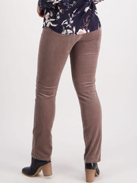 Yeltuor - VASSALLI - Pants - VASSALLI SLIM PULL ON CORD PANT | TAUPE