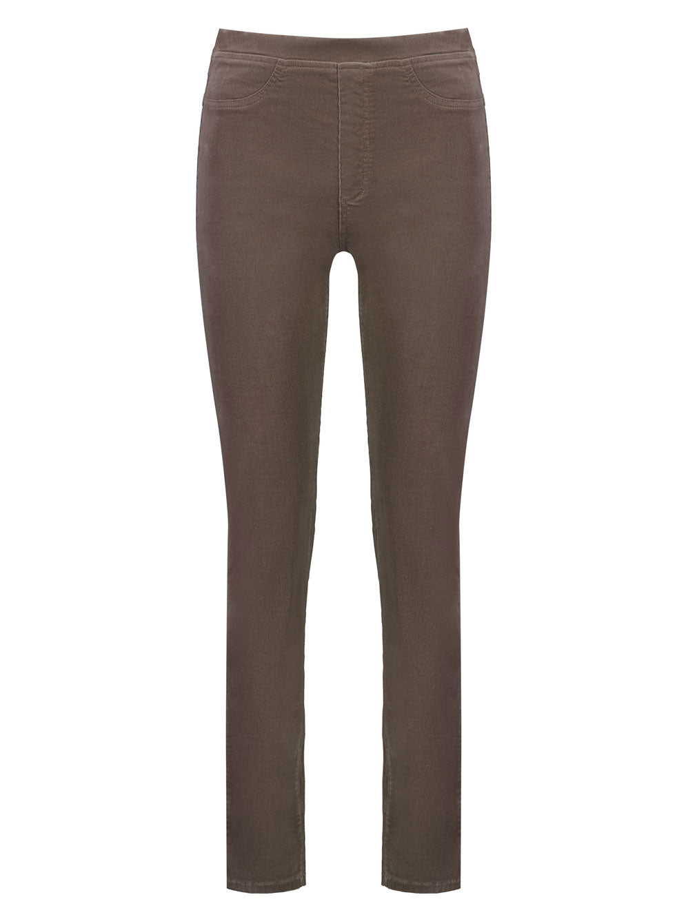 Yeltuor - VASSALLI - Pants - VASSALLI SLIM PULL ON CORD PANT | TAUPE