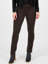 Yeltuor - VASSALLI - Pants - VASSALLI SLIM PULL ON CORD PANT | WALNUT