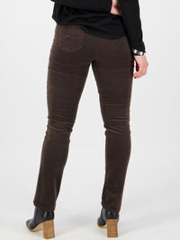 Yeltuor - VASSALLI - Pants - VASSALLI SLIM PULL ON CORD PANT | WALNUT