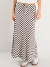 AMONG THE BRAVE SUMMIT GINGHAM MAXI SKIRT