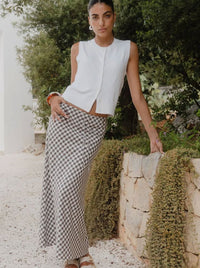 AMONG THE BRAVE SUMMIT GINGHAM MAXI SKIRT