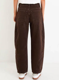 AMONG THE BRAVE VARSITY FORWARD SEAM BARREL JEANS