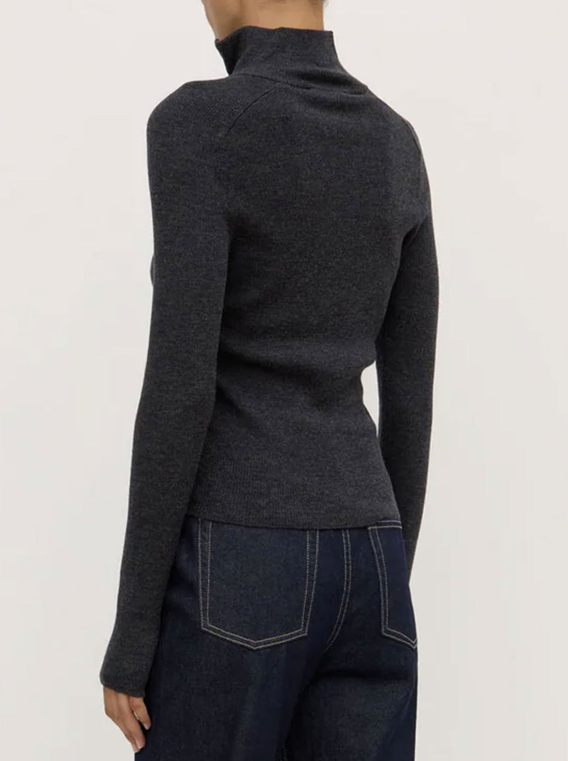 ASSEMBLY LABEL LAINE QUARTER ZIP WOOL KNIT