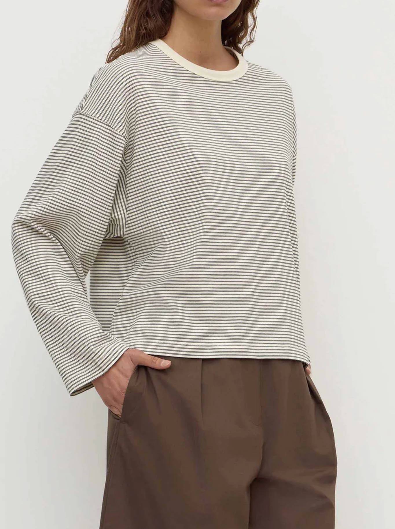 ASSEMBLY LABEL MALONE CROPPED STRIPE TEE