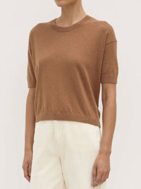 ASSEMBLY LABEL VANYA COTTON CASHMERE BOXY KNIT TEE
