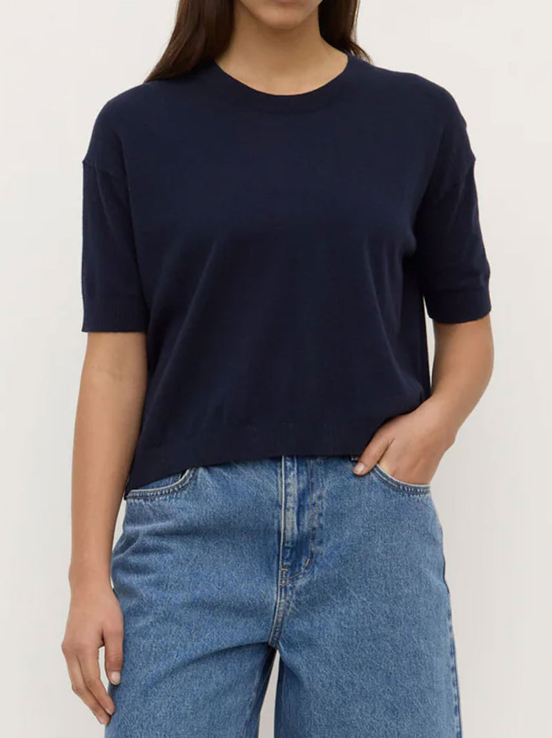 ASSEMBLY LABEL VANYA COTTON CASHMERE BOXY KNIT TEE