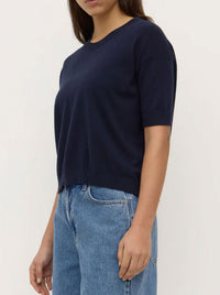 ASSEMBLY LABEL VANYA COTTON CASHMERE BOXY KNIT TEE
