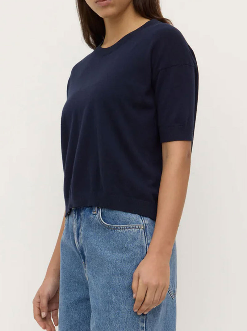 ASSEMBLY LABEL VANYA COTTON CASHMERE BOXY KNIT TEE
