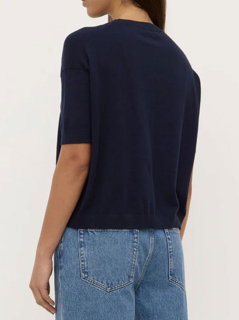 ASSEMBLY LABEL VANYA COTTON CASHMERE BOXY KNIT TEE