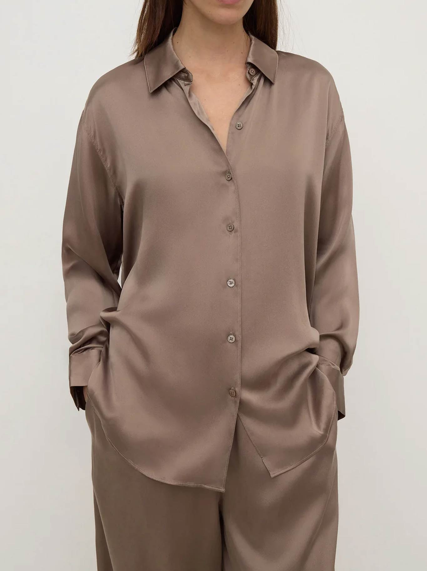 ASSEMBLY LABEL PIPPA SILK LONG SLEEVE SHIRT