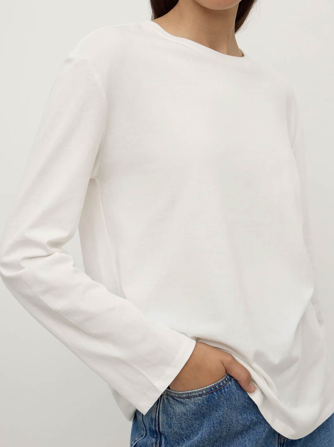 ASSEMBLY LABEL THEA LONG SLEEVE TEE WHITE