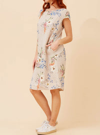 BOTTEGA MODA LINEN FLORAL DRESS