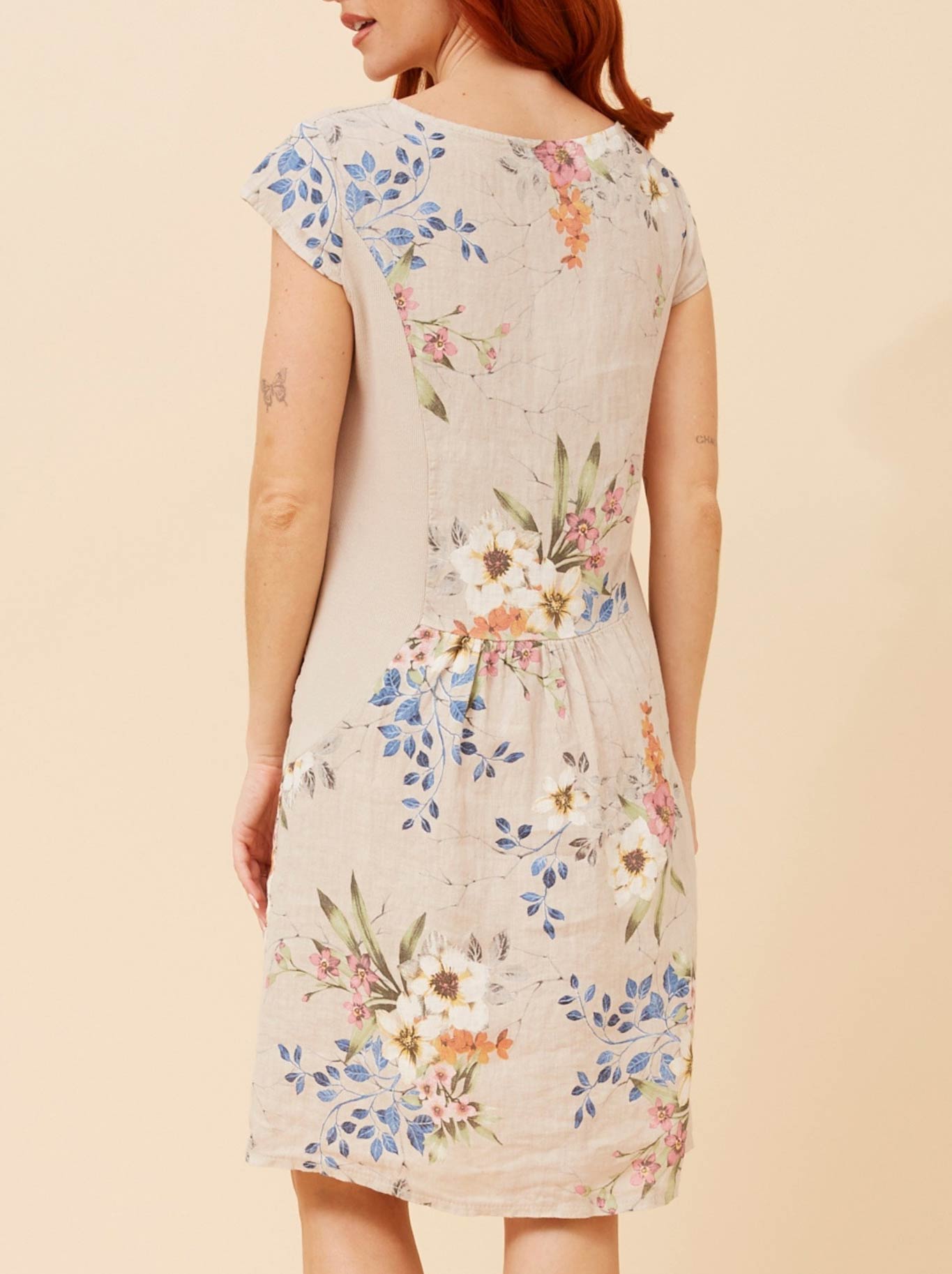 BOTTEGA MODA LINEN FLORAL DRESS