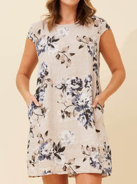 BOTTEGA MODA LINEN FLORAL DRESS