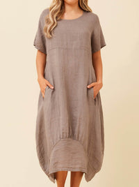 BOTTEGA MODA LINEN MIDI DRESS