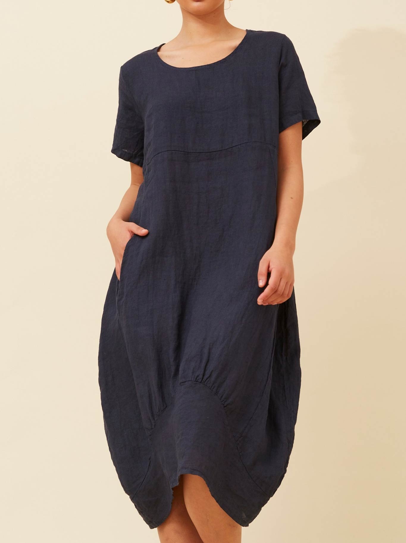 BOTTEGA MODA LINEN MIDI DRESS