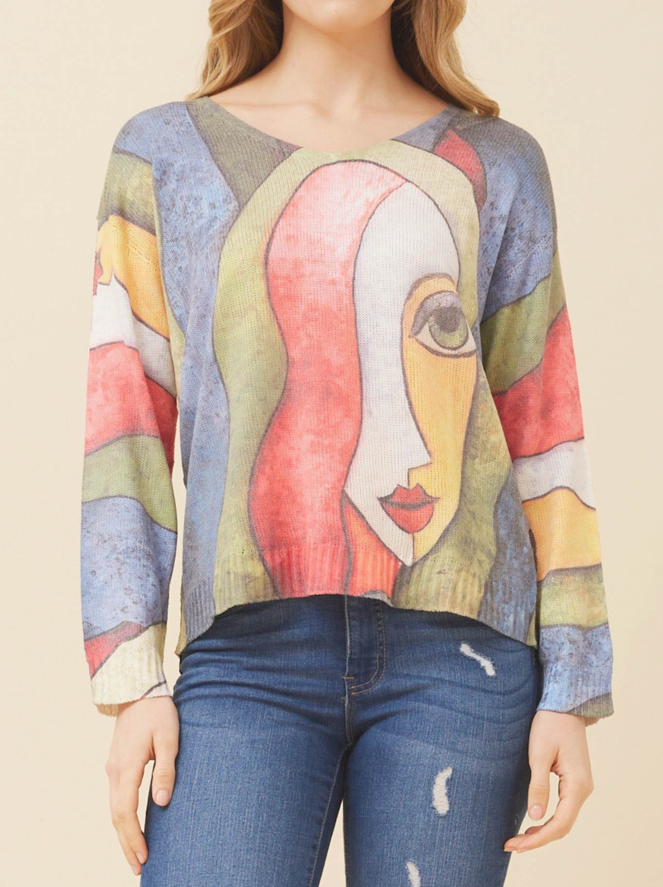 BOTTEGA MODA ABSTRACT PRINTED JUMPER