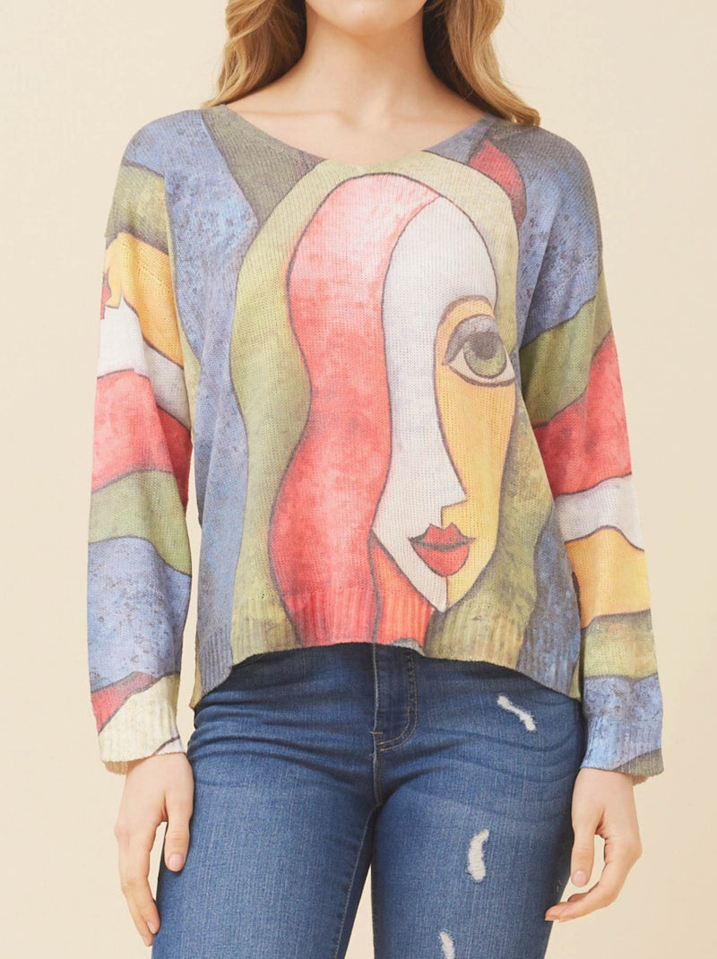 BOTTEGA MODA ABSTRACT PRINTED JUMPER