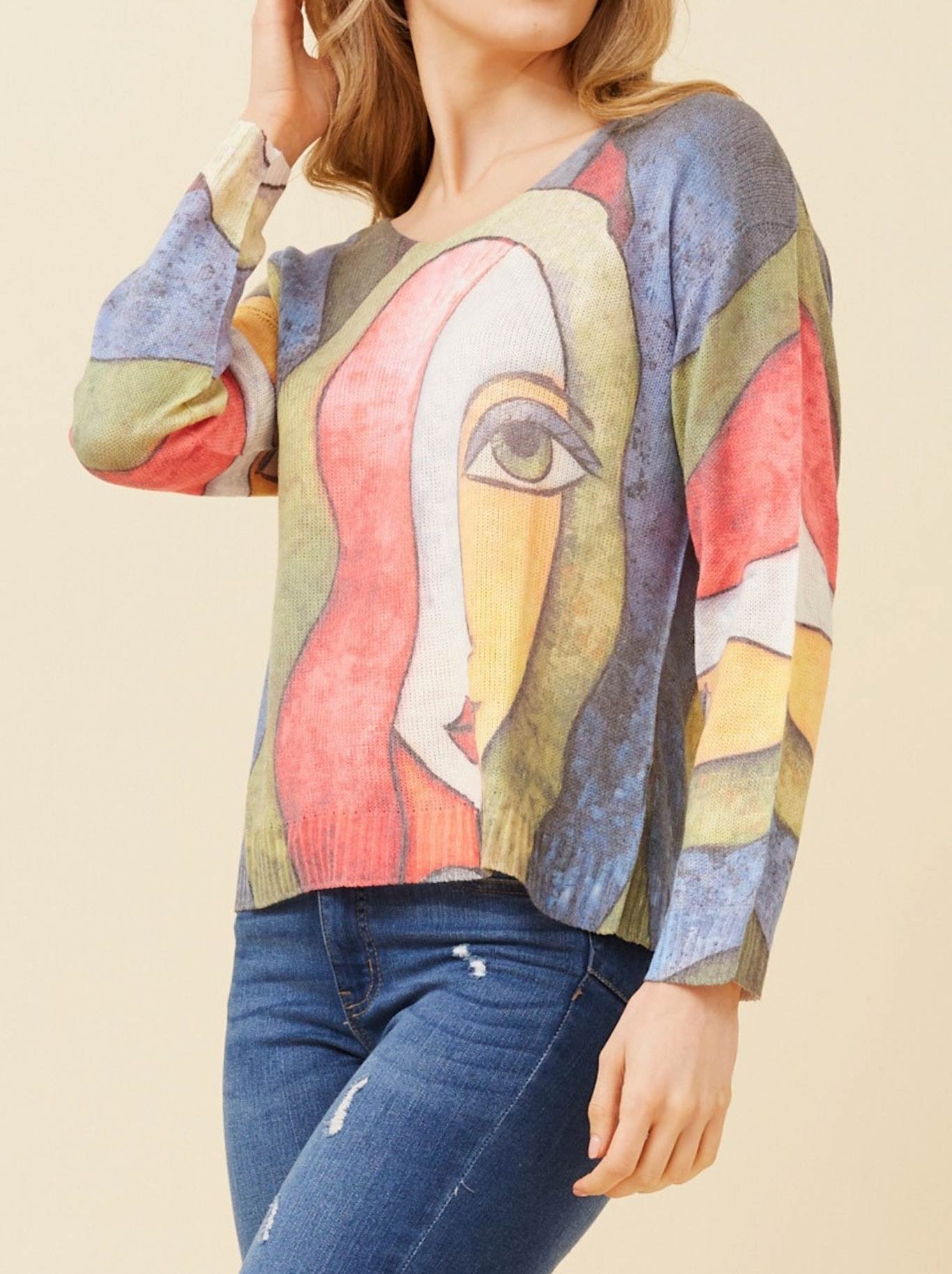 BOTTEGA MODA ABSTRACT PRINTED JUMPER
