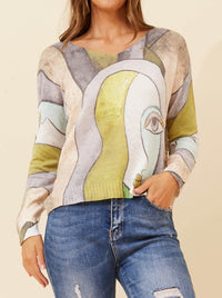 BOTTEGA MODA ABSTRACT PRINTED JUMPER