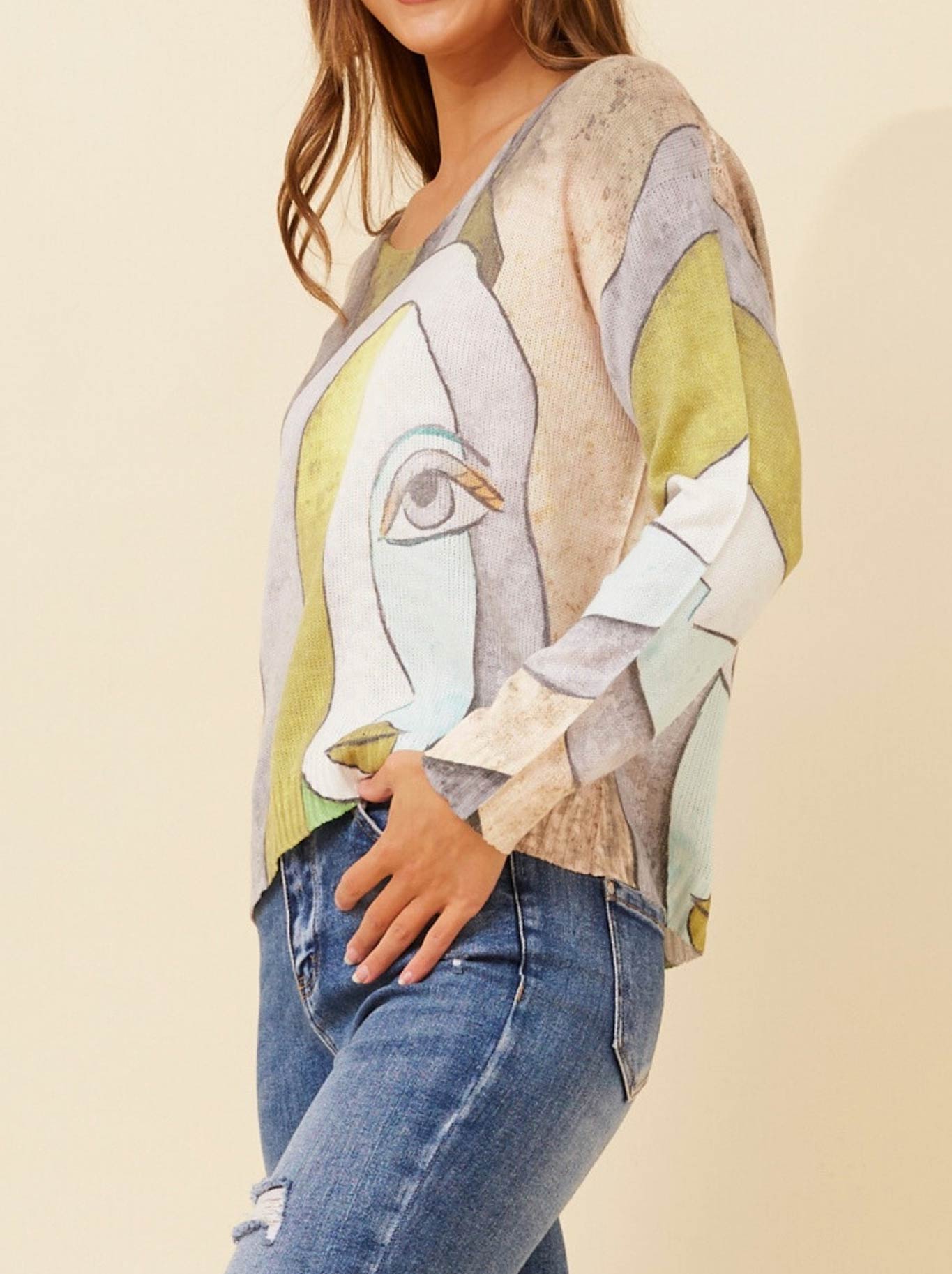 BOTTEGA MODA ABSTRACT PRINTED JUMPER